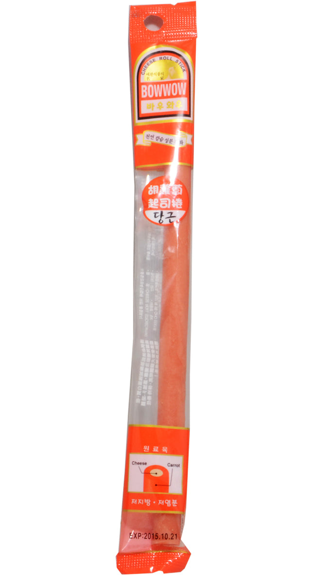 Bow Wow Carrot Cheese Roll Long Stick Dog Treat