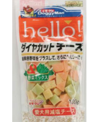 Doggyman Hello Diamond Cut Cheese Vegetable Mix Dog Treat 100g