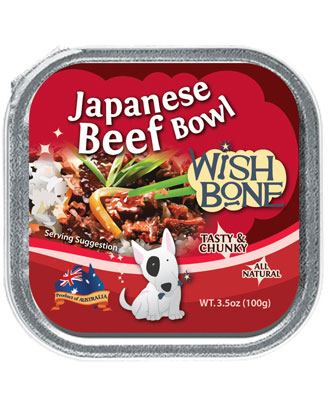 Wishbone Grain Free Japanese Beef Bowl Tray Dog Food 100g