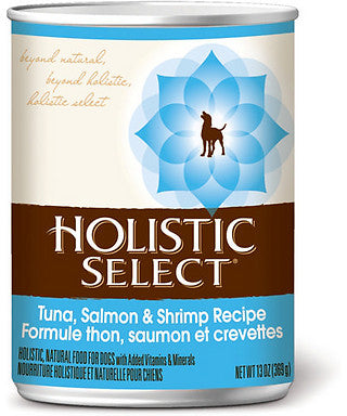 "Holistic Select Tuna, Salmon & Shrimp Canned Dog Food 368g"
