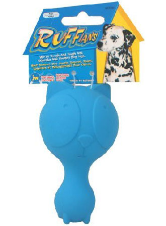 JW Ruffians Cat Rubber Dog Toy Small