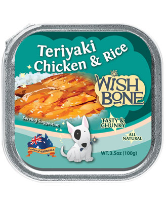 Wishbone Grain Free Teriyaki Chicken & Rice Tray Dog Food 100g