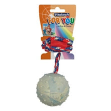 Vitakraft Spikey Ball With Rope Dog Toy