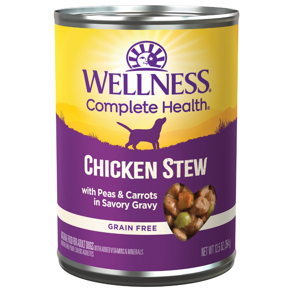 Wellness Complete Health Chicken Stew With Peas & Carrots Grain-Free Canned Dog Food 354g