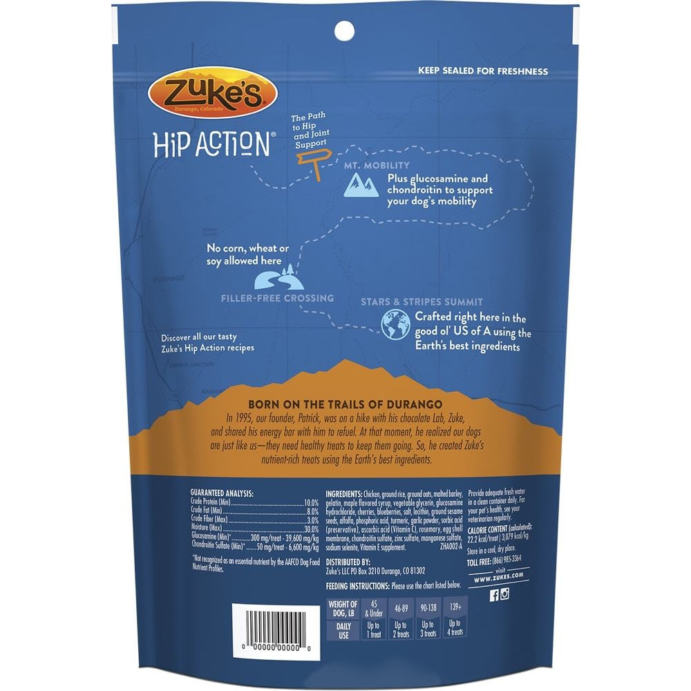 Zuke's Hip Action Dog Treats With Glucosamine & Chondroitin Chicken Recipe 6oz
